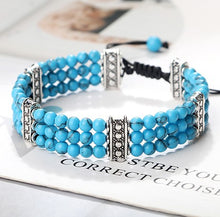 Charger l'image dans la galerie, Bracelet Triple Rang de Perles Howlite Turquoise ou Rouge