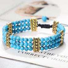 Charger l'image dans la galerie, Bracelet Triple Rang de Perles Howlite Turquoise ou Rouge