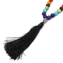 Charger l'image dans la galerie, Sautoir Chapelet 7 Chakras Bouddha & Pierre de Lave - E1020 -
