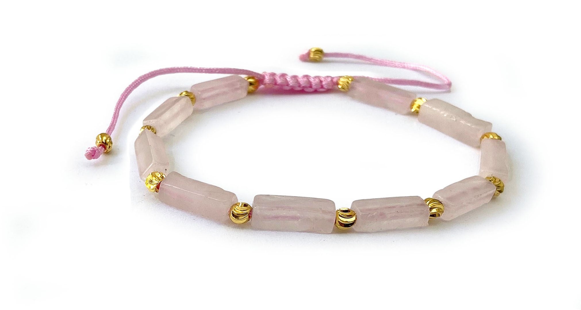 Bracelet Pierres Naturelles Tube Plaqué Or 18K - Proposé en 8 versions de pierres différentes -