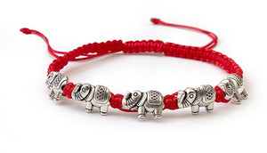Bracelet corde 5 Elephants - 3 couleurs au choix -