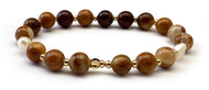 Bracelet CLARA - Cristal Orangé/Marron avec Perles d'Eau Douce 8mm - A1519 -