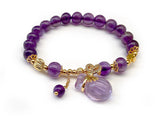 Bracelet SOPHIA - En Améthyste avec Pendant Perles - A1522 -