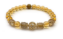 Charger l'image dans la galerie, Bracelet SOLEA - En Citrine et Quartz Rutilé avec Perles Enchâssée Plaqué Or 14K - A1523 -
