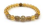 Bracelet SOLEA - En Citrine et Quartz Rutilé avec Perles Enchâssée Plaqué Or 14K - A1523 -