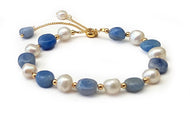 Bracelet SERENA - En Cristal Bleu et avec Perles d'Eau Douce - A1527 -