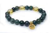 Bracelet NATURE LUXURIANTE En Agate Mousse et Citrine - A1620 -