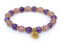Charger l'image dans la galerie, Bracelet AURA DE CHANCE En Améthyste et Cristal Fraise - A1622 -
