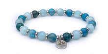 Charger l&#39;image dans la galerie, Bracelet OCEAN DE SERENITE en Apatite Bleue et Aigue Marine - A1739 -
