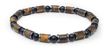 Charger l'image dans la galerie, Bracelet en Oeil de TIgre Marron et Onyx Noir - 2 Tailles

