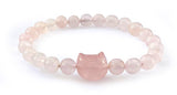 Bracelet Chat en Quartz Rose - A1785 -