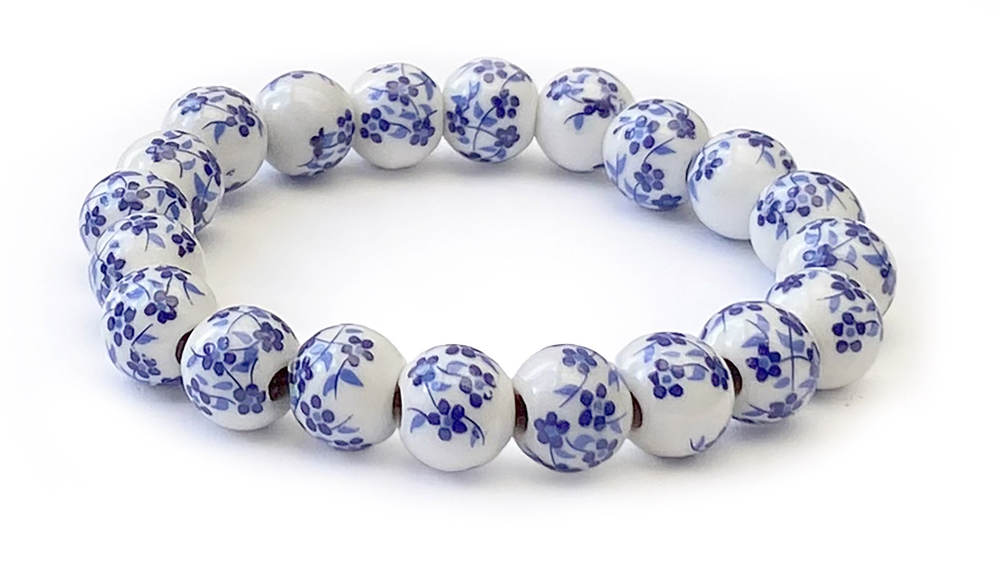 Bracelets en porcelaine Fleurs de sérénité - proposés en Bleu ou Rose -