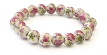 Charger l&#39;image dans la galerie, Bracelets en porcelaine Fleurs de sérénité - proposés en Bleu ou Rose -
