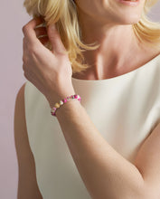 Charger l&#39;image dans la galerie, Bracelet VICTORIA en Jade pourpre et Vert avec perle plaqué or 18K- A1954 -
