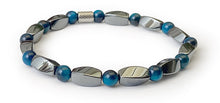 Charger l'image dans la galerie, Bracelet Hématite &amp; oeil de tigre bleu royal - A2023
