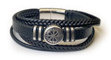 Bracelet 4 en 1 Cuir en Viking Vegvisir - A2038 -