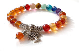 Bracelet 7 Chakras en Cornaline Pendant Arbre de Vie et Perle - A2112 -