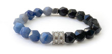 Charger l'image dans la galerie, Bracelet Aventyx homme en aventurine Bleue et Onyx noir – A2243 -
