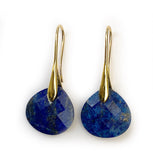 Boucle d'Oreilles Pendantes Dorées  et Pierre Naturelle - Proposées en 6 pierres différentes -