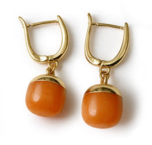 Charger l'image dans la galerie, Pendentif et boucles d'oreilles Goutte d'énergie en Jade Orange
