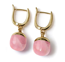 Charger l'image dans la galerie, Pendentif et boucles d'oreilles Goutte d'énergie en Calcedoine Rose
