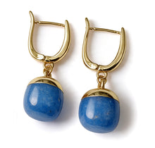 Charger l'image dans la galerie, Pendentif et boucles d'oreilles Goutte d'énergie en Aventurine Bleue
