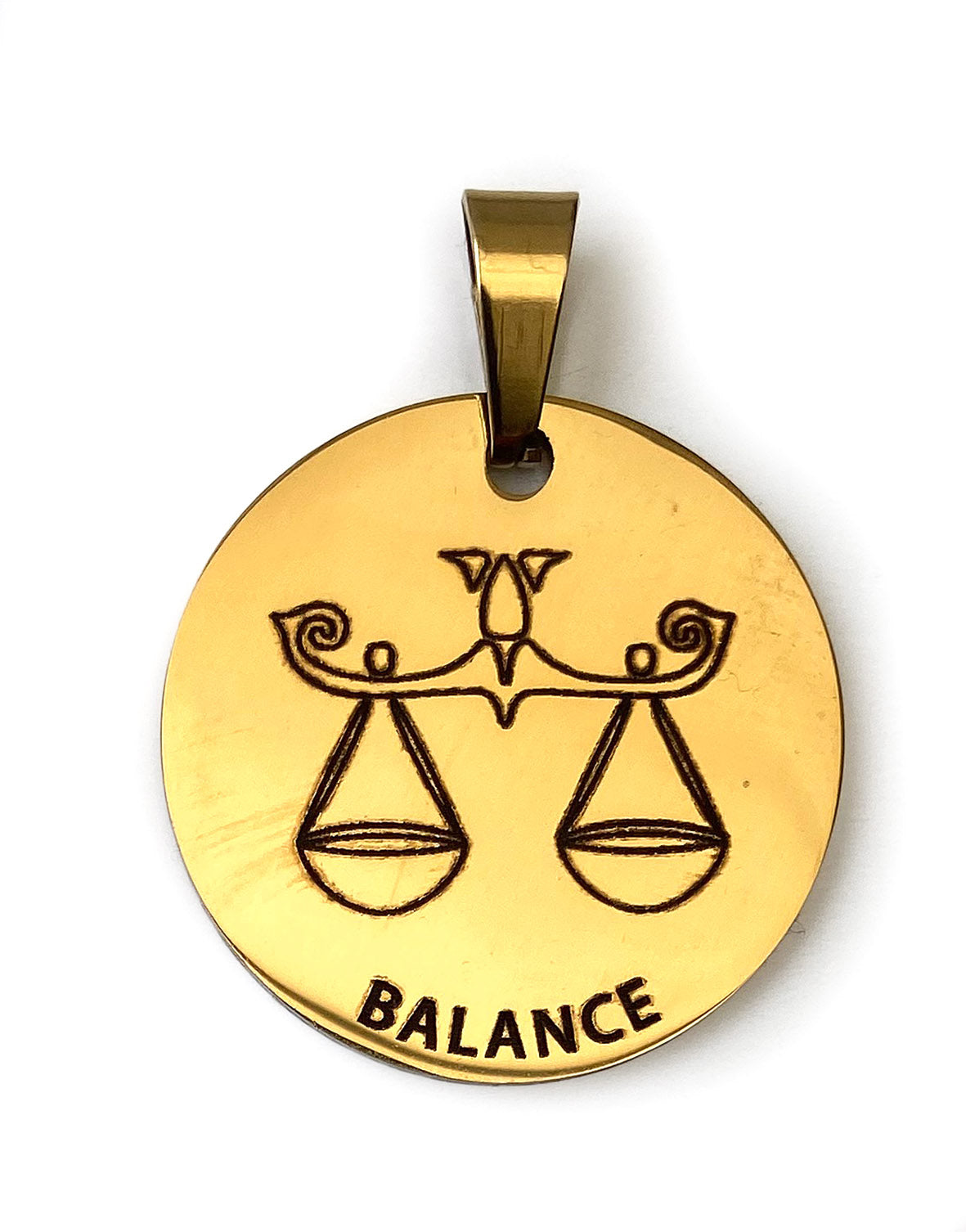 Le pendentif du Zodiaque Gravé Doré - 12 signes -