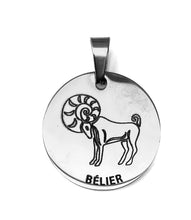 Charger l&#39;image dans la galerie, Le pendentif du Zodiaque Gravé Argenté - 12 signes -

