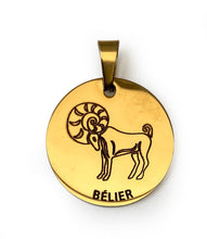 Charger l&#39;image dans la galerie, Le pendentif du Zodiaque Gravé Doré - 12 signes -
