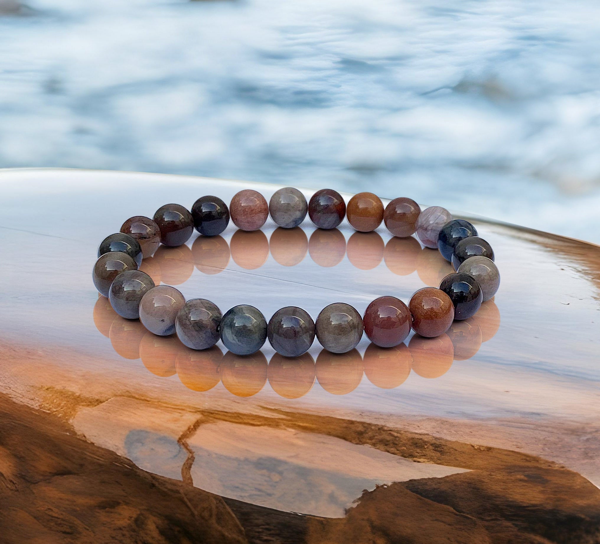 Bracelet en Bois Fossilisé- A1817 -