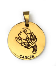 Charger l&#39;image dans la galerie, Le pendentif du Zodiaque Gravé Doré - 12 signes -
