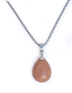 Pendentif en Pierre de Soleil- Acier Inoxydable- D1748 -