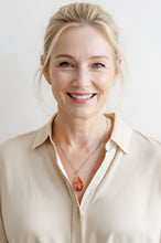 Charger l'image dans la galerie, Pendentif en Cornaline Orange - Acier Inoxydable argenté- D1959 -
