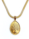 Pendentif Arbre de Vie Ovale - Proposé en Doré ou en Argenté -