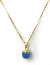 Charger l'image dans la galerie, Pendentif et boucles d'oreilles Goutte d'énergie en Aventurine Bleue
