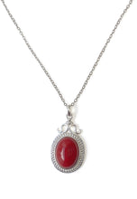 Charger l'image dans la galerie, Pendentif Pompadour argent 925ème &amp; Tourmaline Rouge- D2233 -
