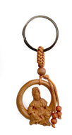 Porte Clés Bouddha Zen avec Anneau de Mantras en Acajou - G1450 -