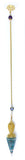 Pendule divinatoire Apatite Bleu & Doré - H2068 -