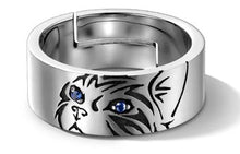 Charger l&#39;image dans la galerie, Bague Chat en Argent - K1626 -
