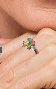 Bague Fleur en Tourmaline - K1659 -