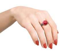 Charger l&#39;image dans la galerie, Bague argent 925ème tourmaline Rouge- K1942 -
