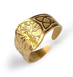 Bagues Celtes Arbre de Vie- Proposé en doré, argenté ou noire