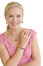 Charger l'image dans la galerie, Boucles d'Oreilles pendantes en Rhodonite - Argent massif 925- B2034
