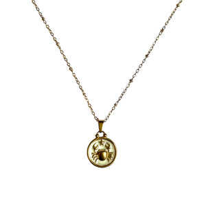 Pendentif du Zodiaque Doré et Blanc - 12 signes -