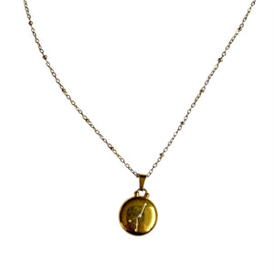 Pendentif du Zodiaque Doré et Blanc - 12 signes -