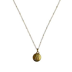 Pendentif du Zodiaque Doré et Blanc - 12 signes -