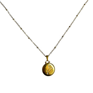 Pendentif du Zodiaque Doré et Blanc - 12 signes -