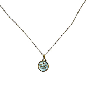 Pendentif du Zodiaque Doré et Blanc - SAGITTAIRE - D1870 -