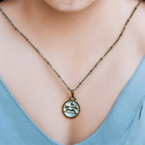 Pendentif du Zodiaque Doré et Blanc - SAGITTAIRE - D1870 -