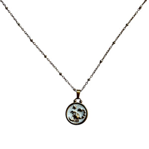 Pendentif du Zodiaque Doré et Blanc - SCORPION - D1871 -